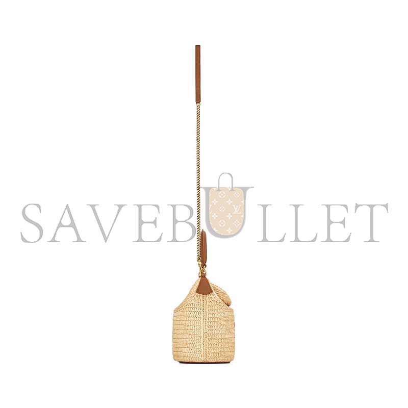 YSL GABY BUCKET BAG IN RAFFIA 838591GAAFC2791 (19*16*12cm)